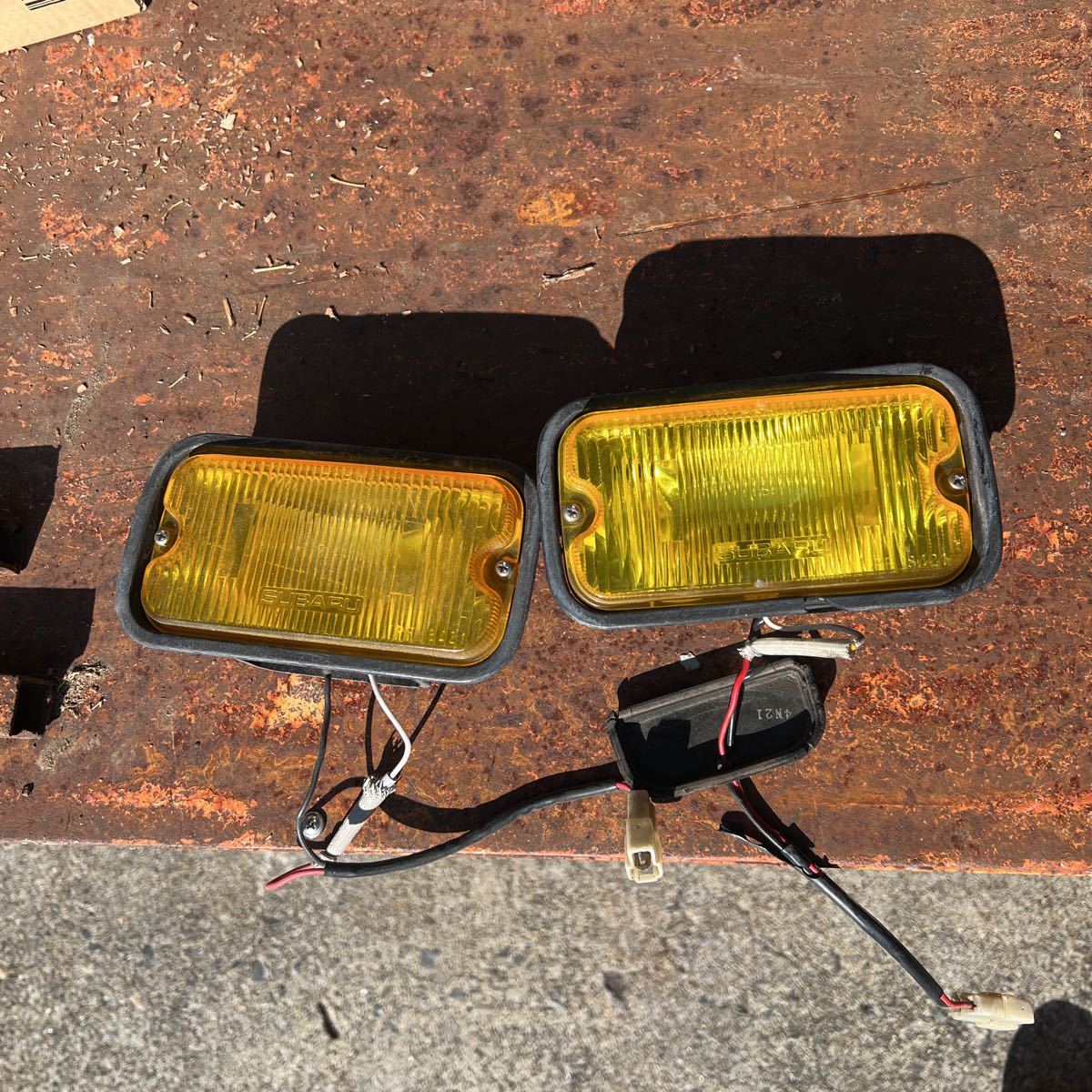 スバル サンバー kv3 kv4 ks3 ks4 フォグランプ 当時物 純正 イエローフォグ _1