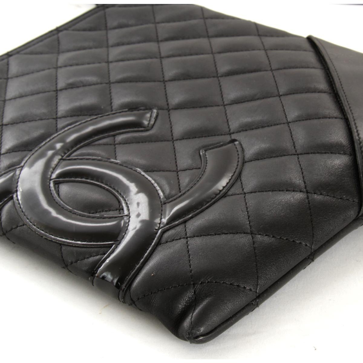 USED』 CHANEL シャネル カンボンライン ショルダーバッグ ブラック