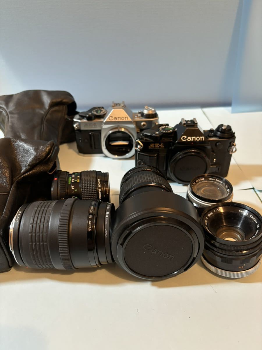 Canon AE-1 PROGRAM 2個 ケース2個 レンズ5個 一眼レフ 家電、AV
