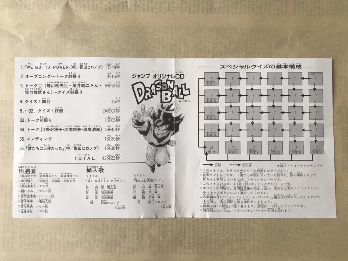 1994年 DRAGON BALL（ドラゴンボール）週刊少年ジャンプオリジナルCD 