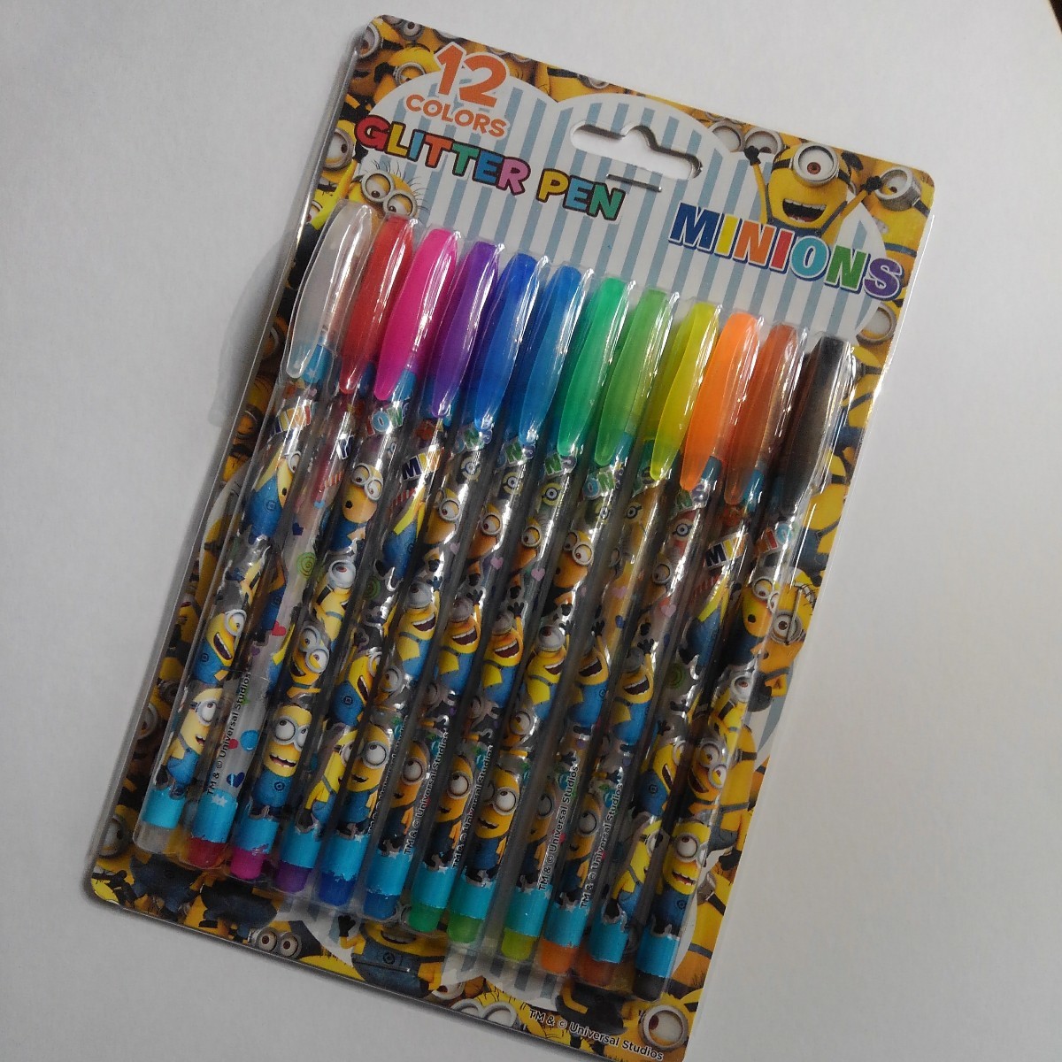 ○新品○ ミニオンズ グリッターペン 12色セット ミニオン ぬりえ お 