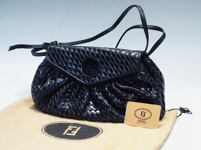K10161【FENDI フェンディ】イントレチャート 編み込み ショルダー 