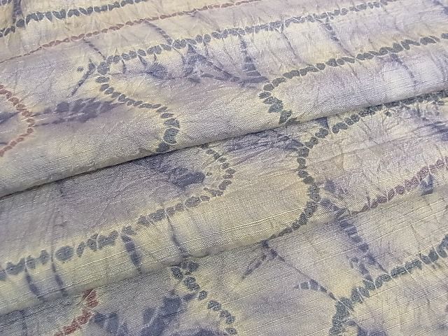 平和屋2■上質な小紋　単衣　紬地　絞り　流水文　逸品　ic8240