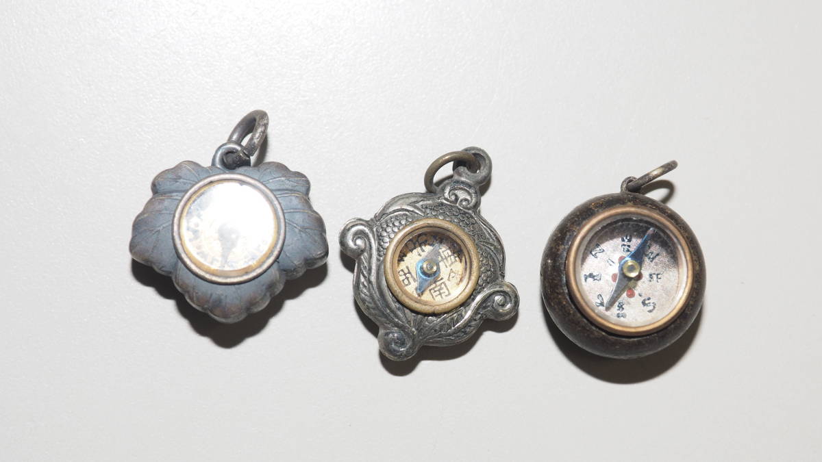 ◆美品 希少 大正8年◆赤銅製 方位磁石/コンパス付き計形文鎮 全長7.9cm 明治～大正期 極小 方位磁石 コンパス ⑫ コンパス 方位磁石 明治