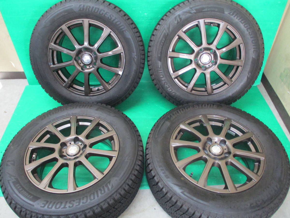  21年製 超バリ溝 スタットレスタイヤ＆ホイールセット BLIZZAK DM-V3 225/65R17 B-WIN 7J+48 PCD114.3 埼玉県発 CX-5 エクストレイル(スタッドレスタイヤ)｜売買されたオークション情報、yahooの商品情報を 5穴