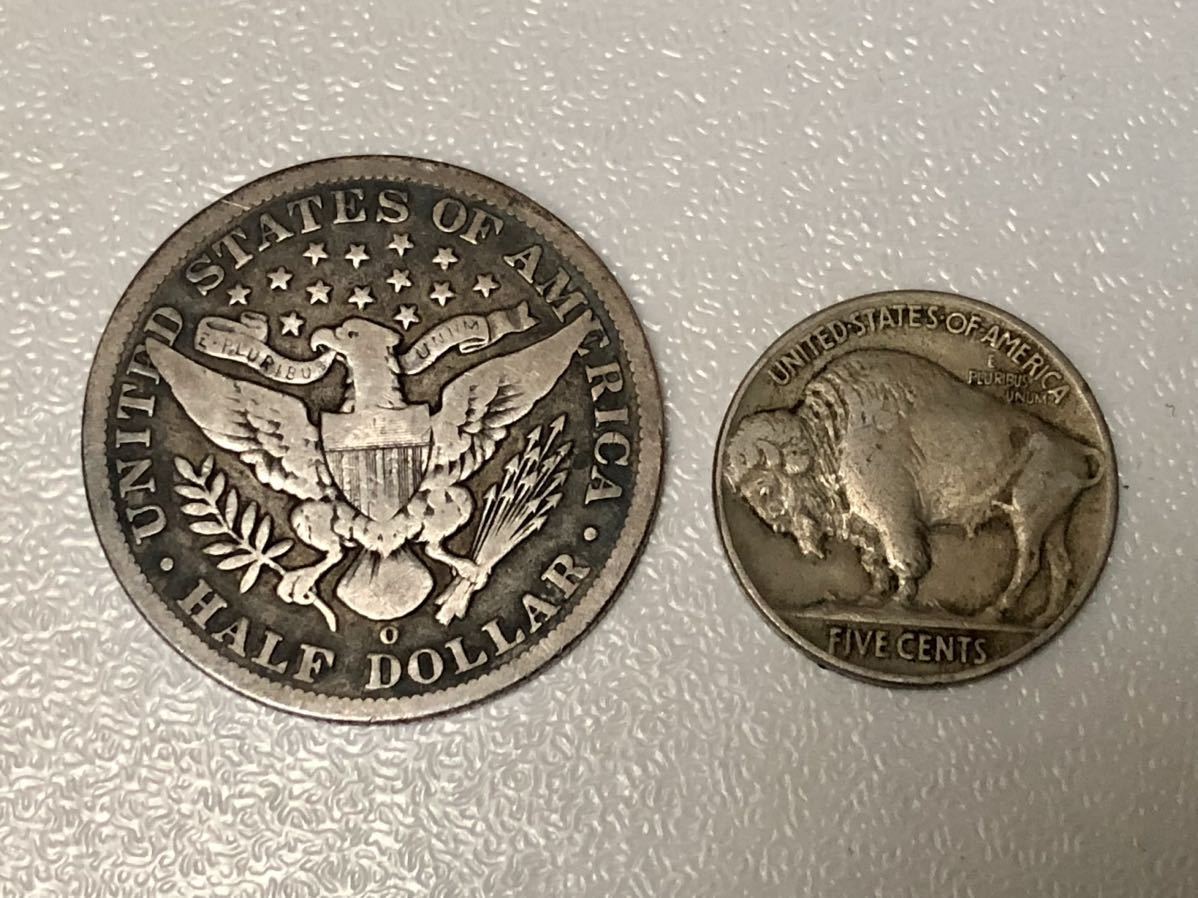 アメリカ合衆国 ■ バーバー50セント銀貨 1894年 ■ バッファロー5セント1927年 _2