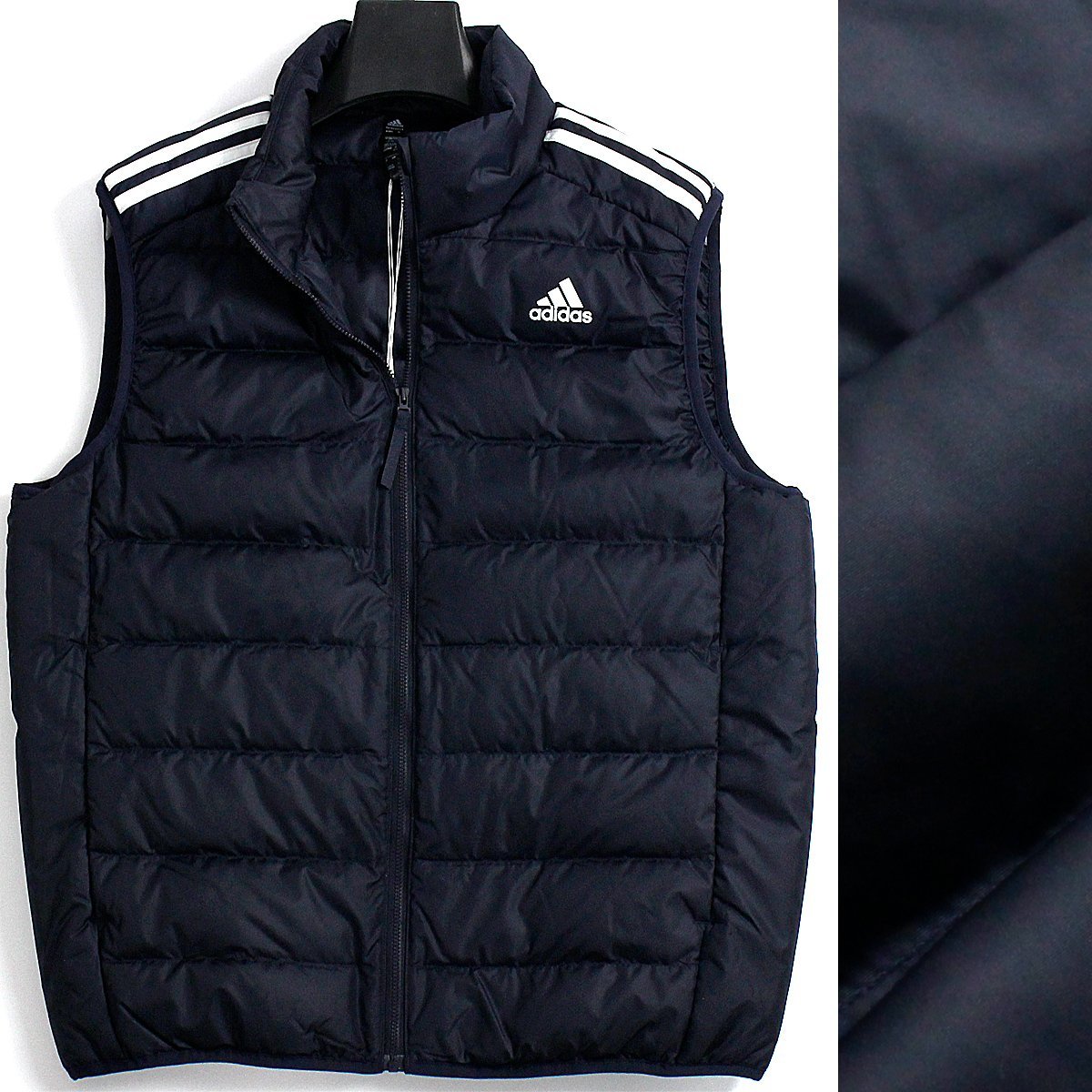 新品 秋冬 adidas アディダス ゴルフに最適 ダウン ベスト XO 紺