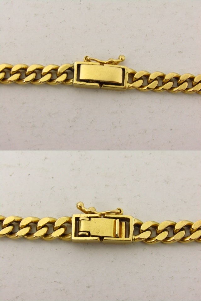 喜平 ネックレス 2面シングルチェーン K18 30g 40cm 中折れ式金具 