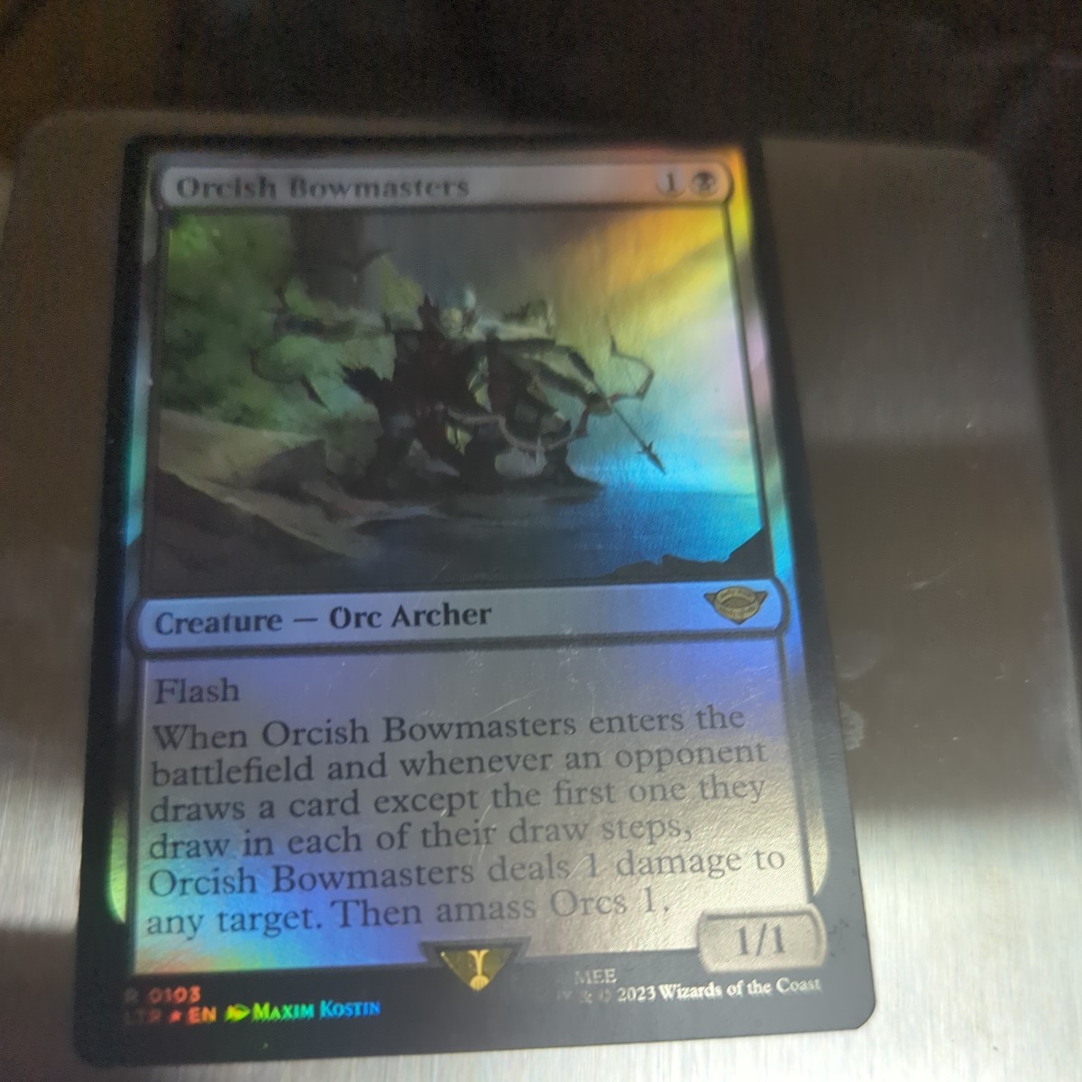 オークの弓使い　日本語拡張アートfoil　トークンfoil付　mtg オークの弓使い 日本語拡張アートfoil トークンfoil付 mtg【公式通販