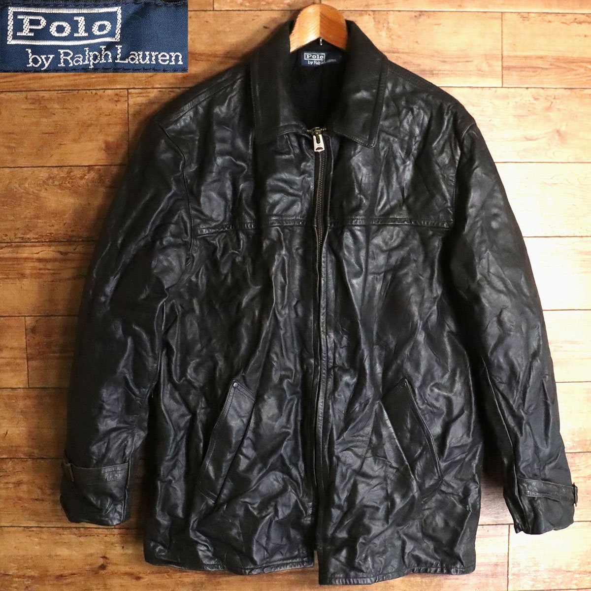 J4T/Y10.21-3 90s POLO RALPH LAUREN ラルフローレン レザージャケット
