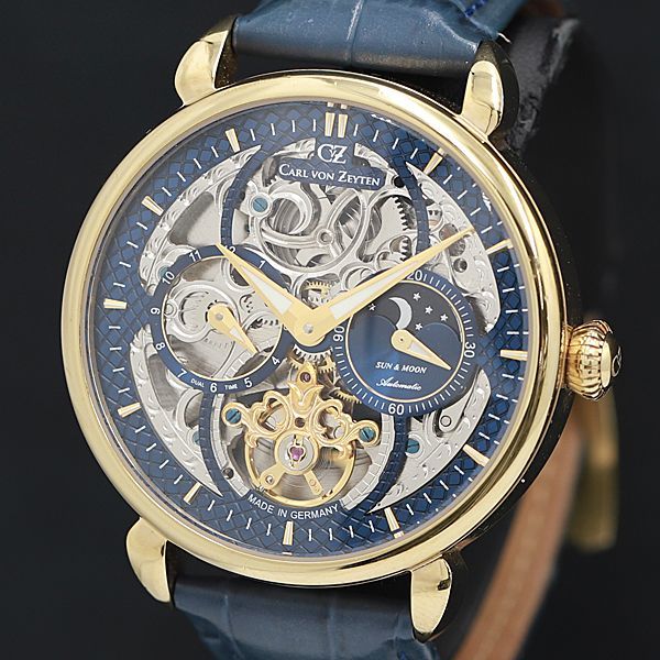 【稼働品】Carl von Zeyten 自動巻き CVZ0005 メンズ 1円 稼働 美品 カールフォンツォイテン CVZ0005 1802/2999 AT/自動巻