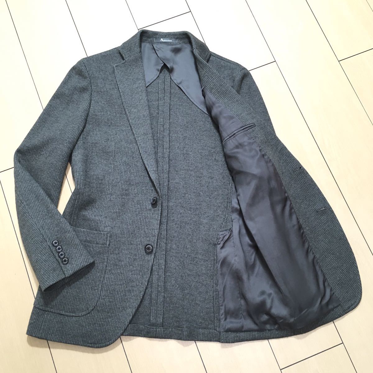 極美品☆アクアスキュータム テーラードジャケット Aquascutum 千鳥格 