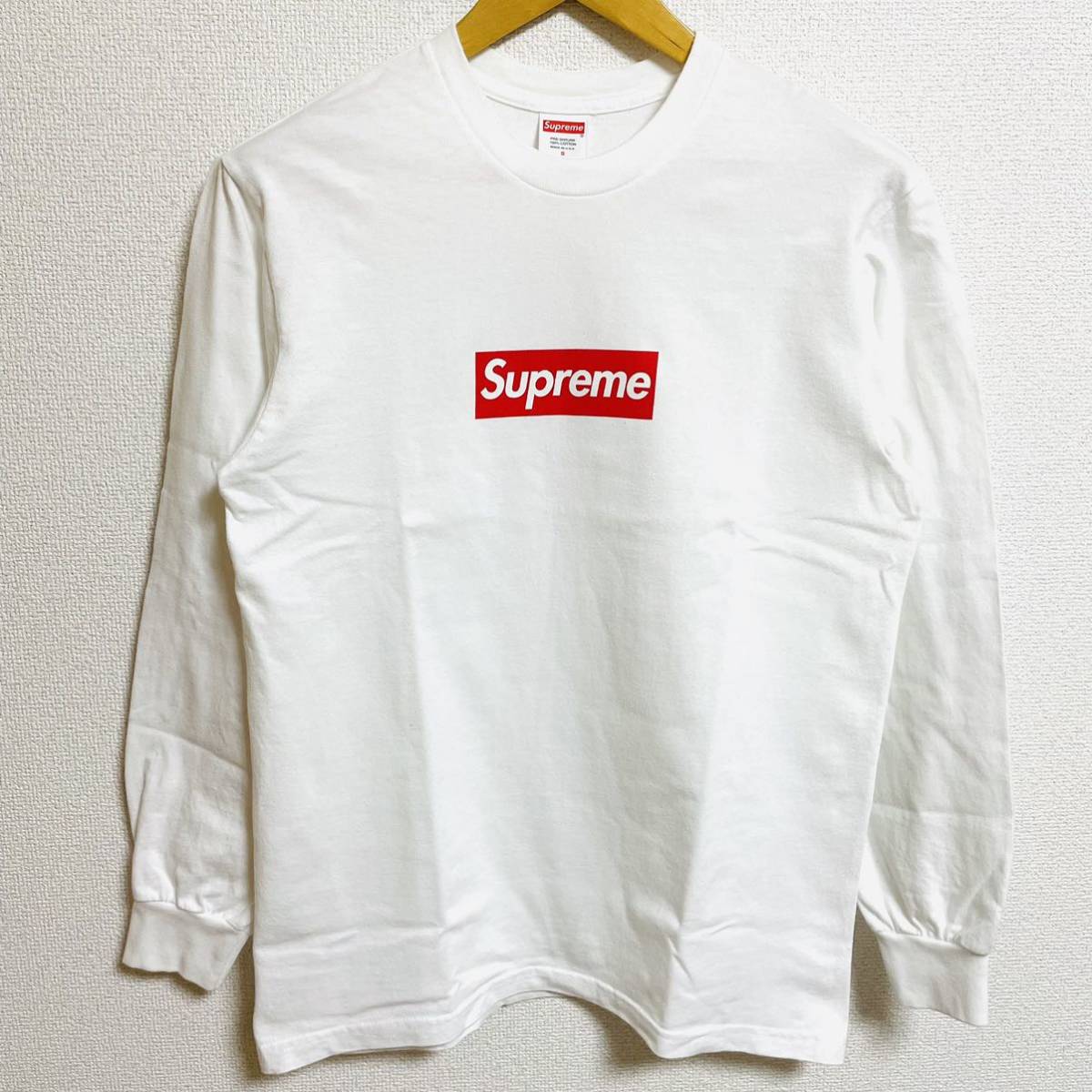 Supreme Box Logo L/S Tee White Red S 20aw 2020年 白 赤 ホワイト レッド
