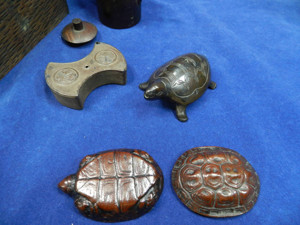 銅製 水滴3個 墨汁入れ（水差し？）香合 | 銅製 茶道具 浄寿 清右衛門 [