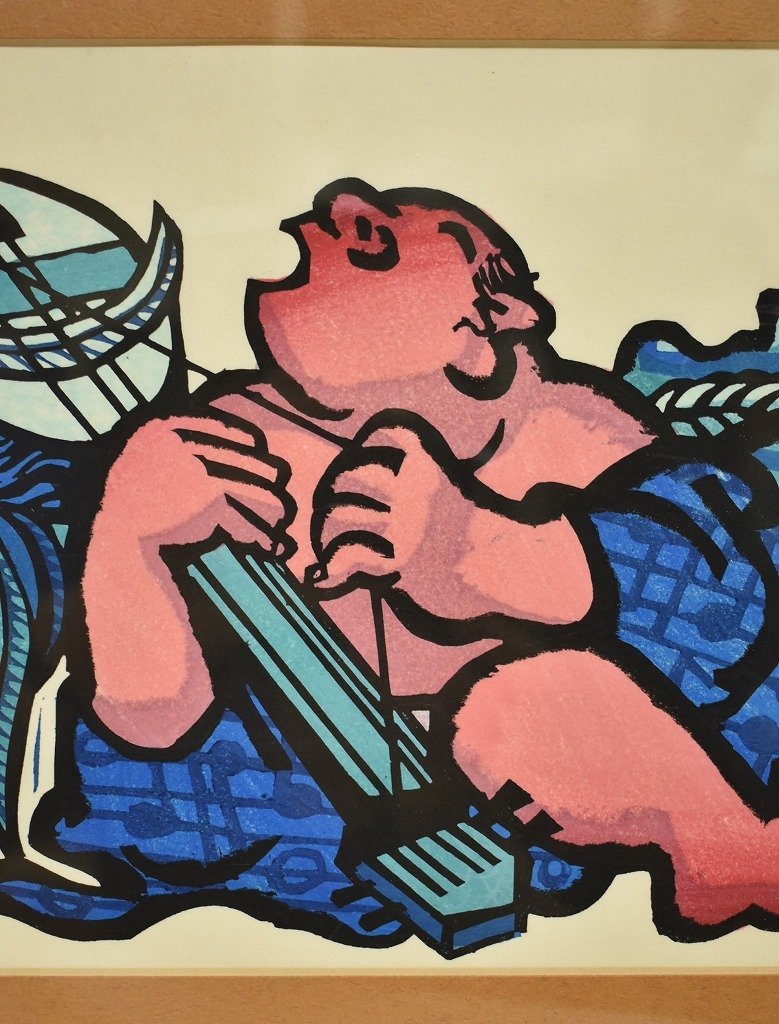 竜E839◇木版画 38/150 Clifton Karfu クリフトン カーフ SING YOUR