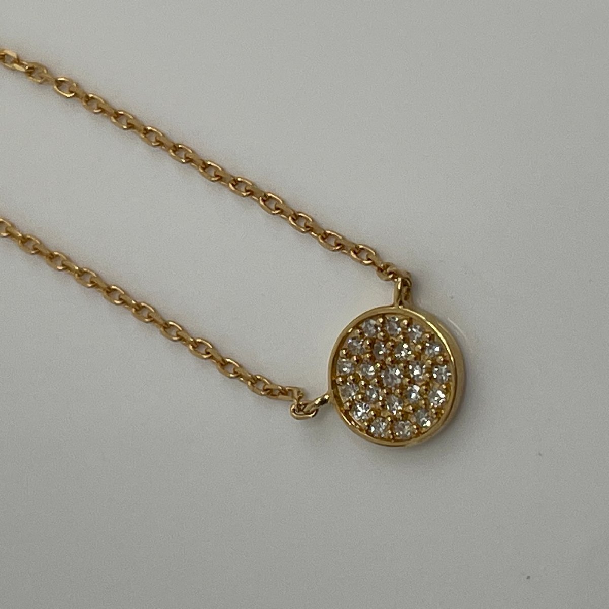ω美品【agete アガット K18金 ダイヤモンドネックレス アクセサリー 