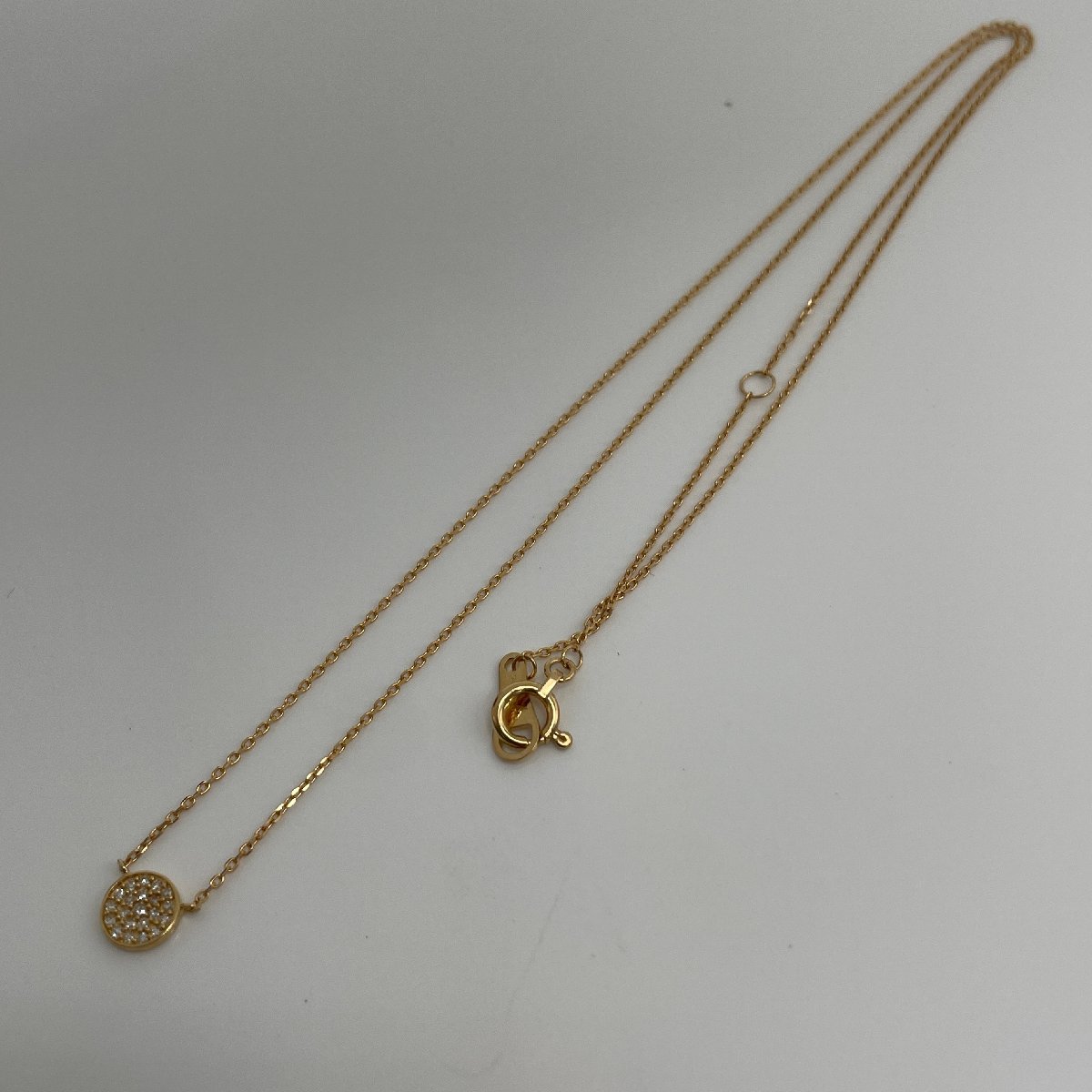 ω美品【agete アガット K18金 ダイヤモンドネックレス アクセサリー 