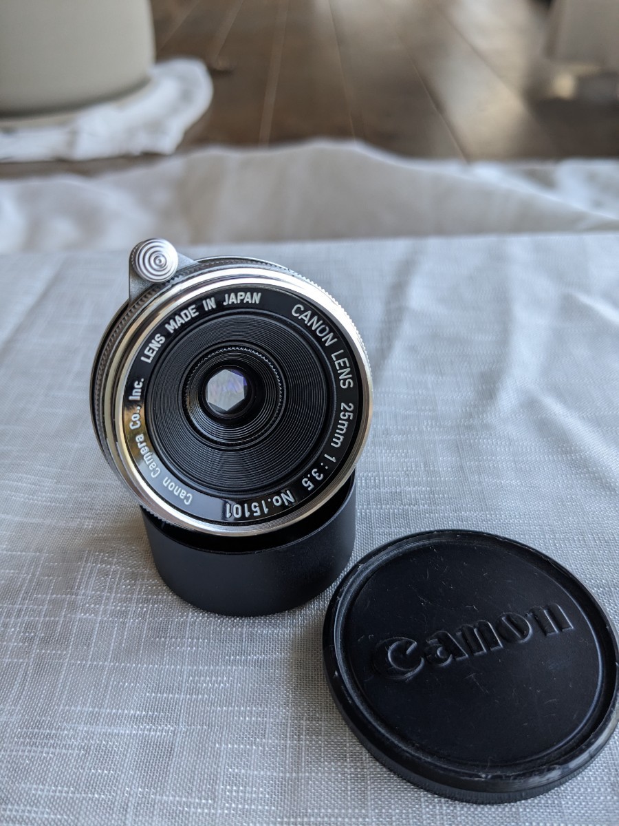 美品　Canon 25mm f/3.5 MF Lens for Leica L39 ライカ　単焦点レンズ キヤノン　送料無料　