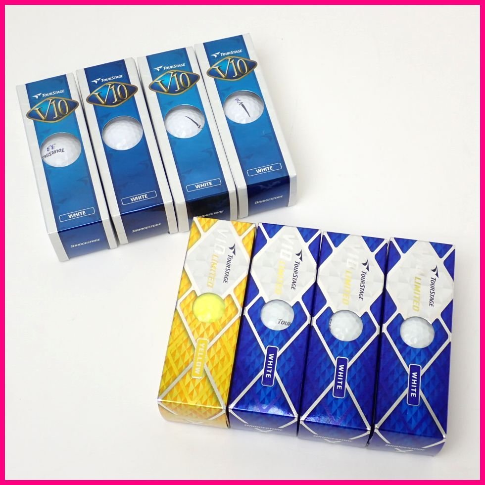 ◆未使用 ブリヂストン ツアーステージ ゴルフボール 2ダース分/24球セット/ナンバー10～55/ホワイト/イエロー/外箱付き&0000003002