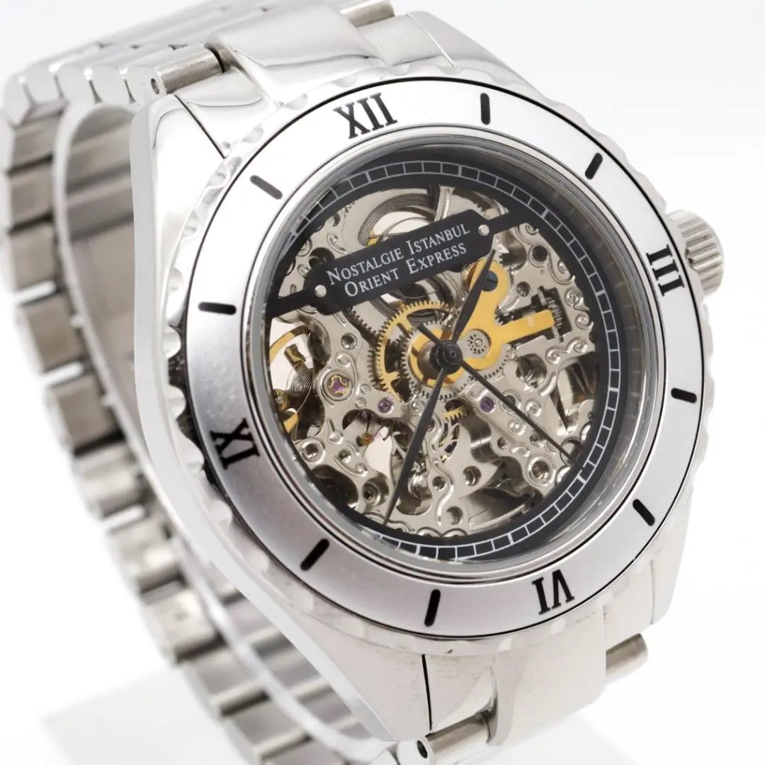《希少》Orient Express 腕時計 シルバー 自動巻き スケルトンm