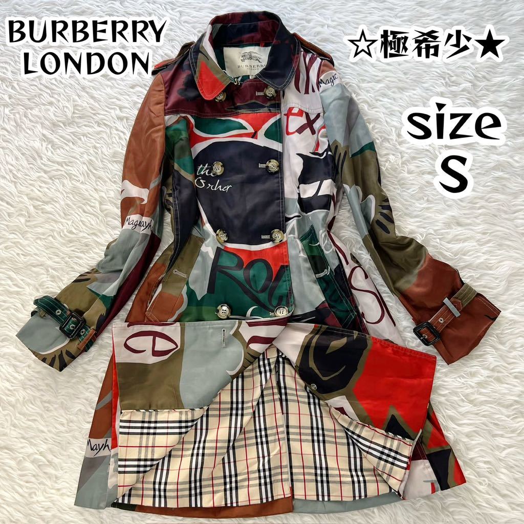 極希少 バーバリーロンドン 奇抜 ノバチェック トレンチコート レディース S
