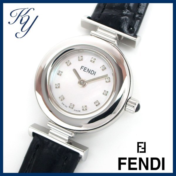 1円 ジャンク品 フェンディ 900L 文字盤黒 クオーツ レザー レディース