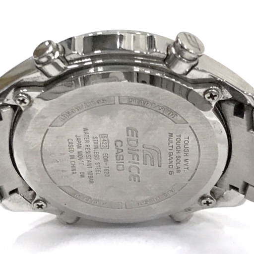 カシオ 電波 腕時計 EDIFICE EQW-T620 クロノグラフ 紺文字盤 MULTI
