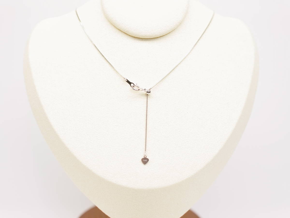 Pt850プラチナ製 ベネチアン チェーン ネックレス50cmスライド調整付【新品】