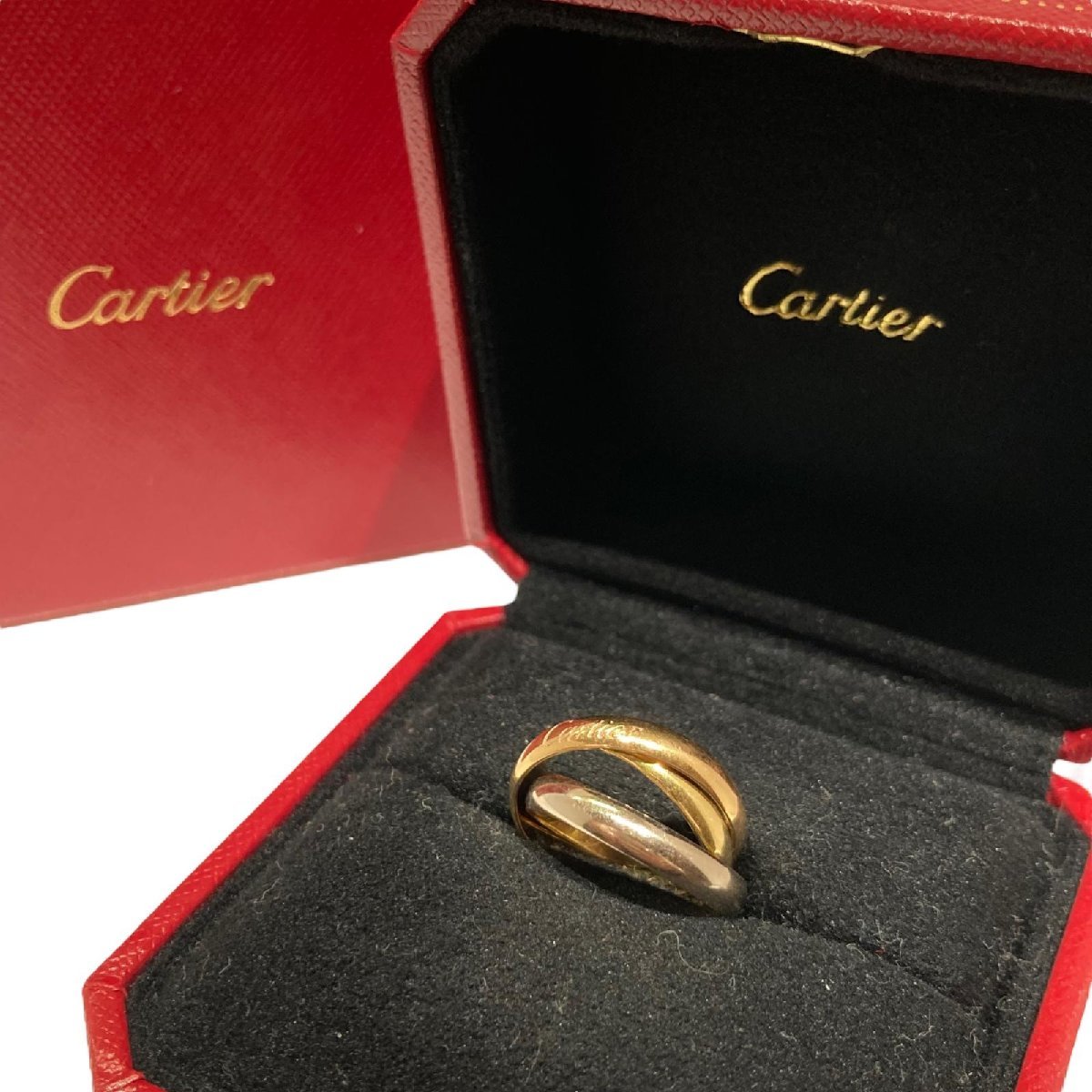 ♪Cartier カルティエ K18 750 トリニティ 3連リング #58 箱/保証書付き