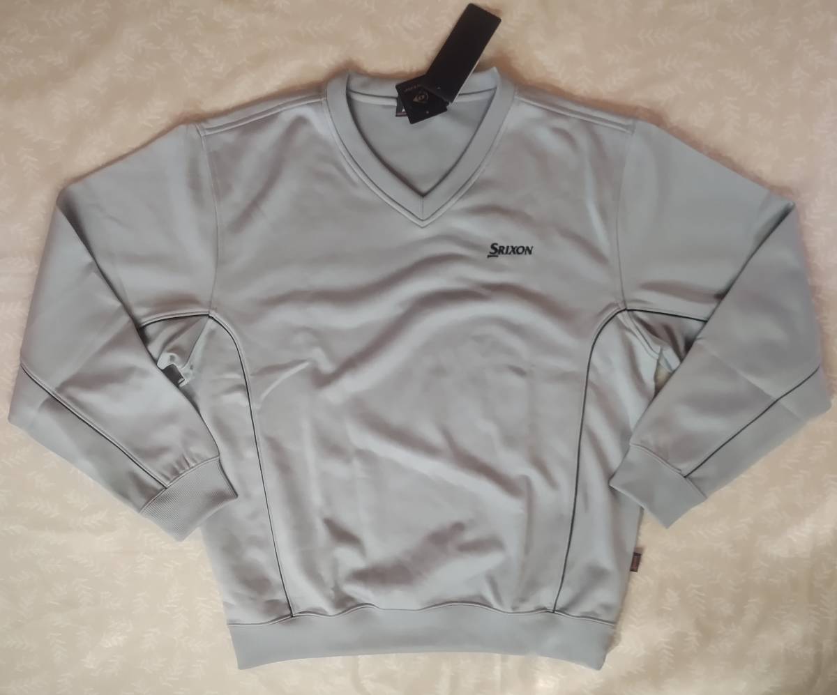 未使用品　スリクソン　DUNLOP SRIXON　トレーナー　サイズＬ　やや光沢グレー　やや薄手ジャージ生地