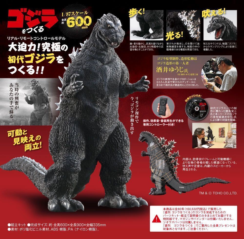 ゴジラをつくる デアゴスティーニ 週刊 模型 1～94巻 ゴジラ本体まで