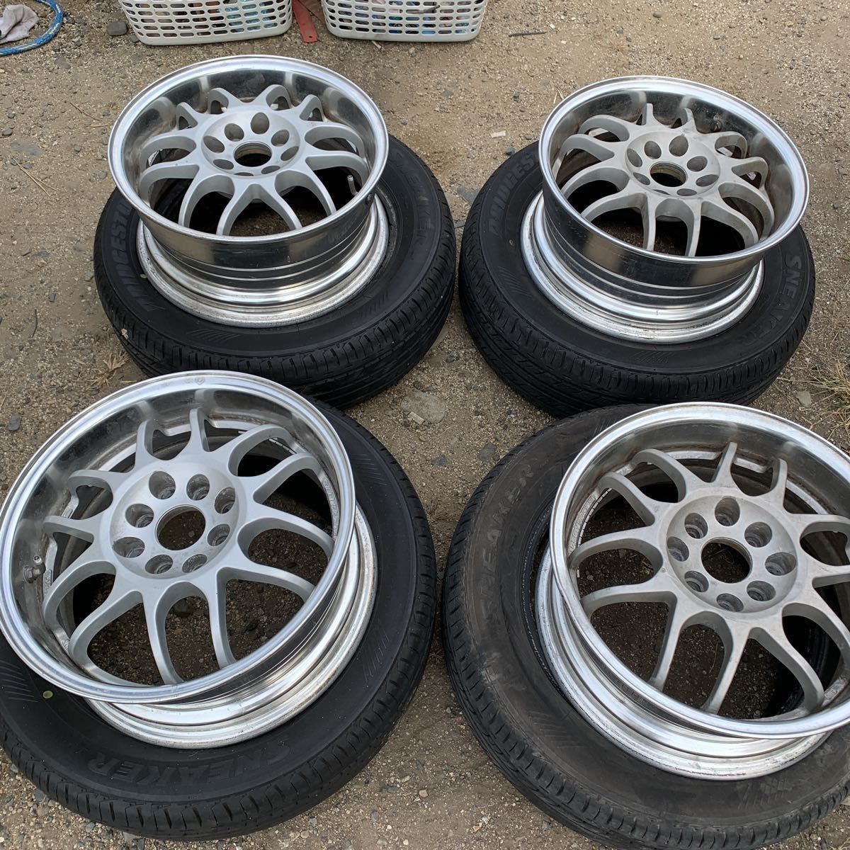 リジットレーシング 15インチ6.5j 軽量マルチピッチ オフセット35 修復 