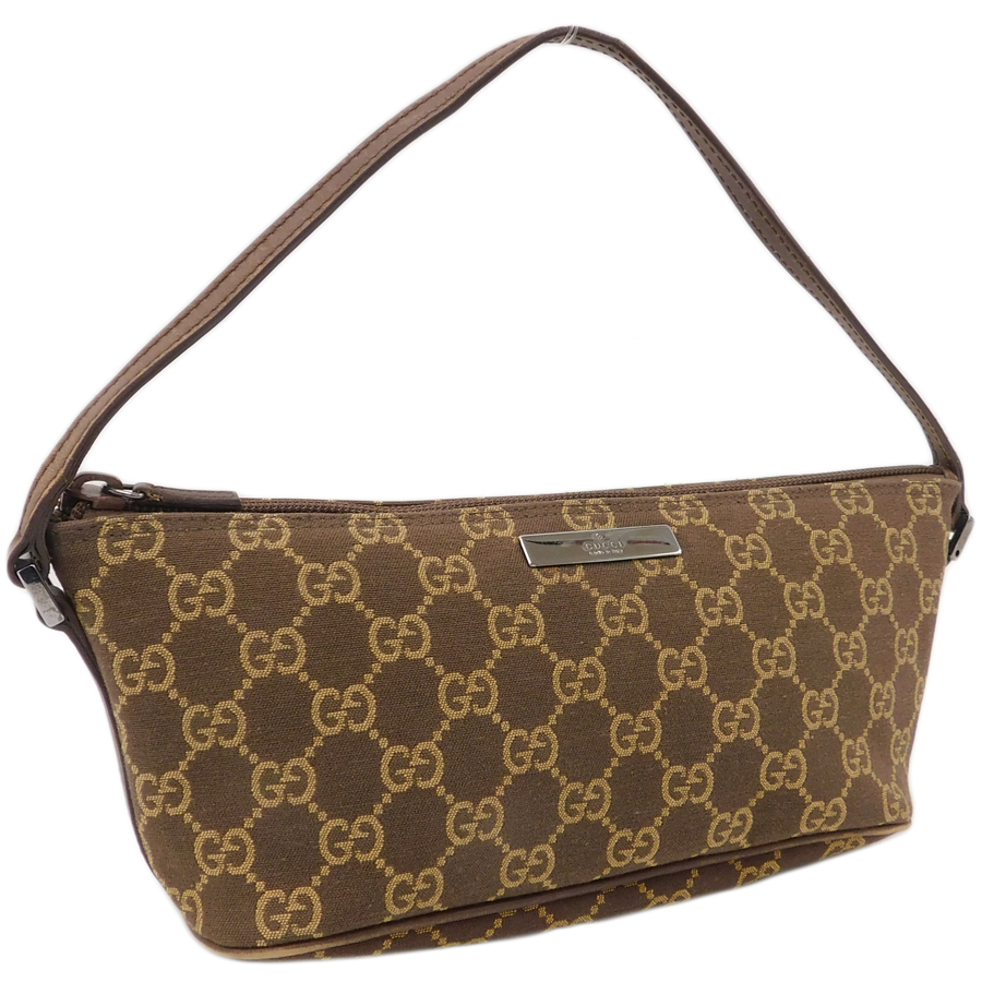 1円 □ 美品 グッチ アクセサリーポーチ 039・1103 2123 ブラウン系