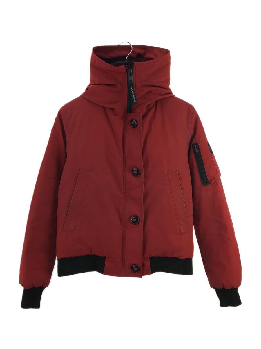 CANADA GOOSE◆LABRADOR BOMBER/ダウンジャケット/M/レッド/7967JL/全体的に汚れ多数有/