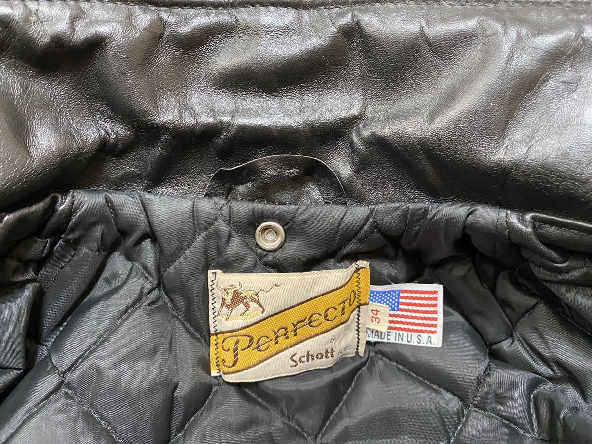 schott レザーダブルライダースジャケット 34 ビンテージ 613 618 