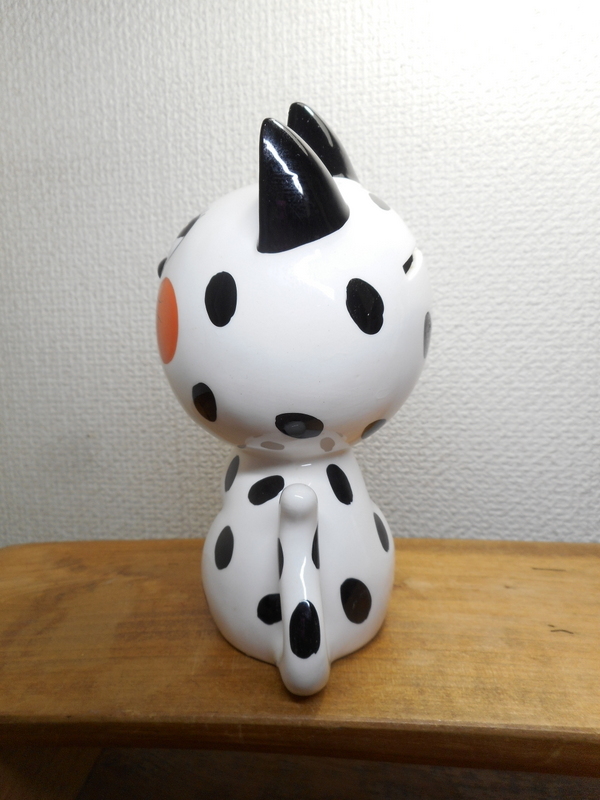 内藤ルネ 陶器 ネコ 貯金箱 昭和レトロ 猫 陶器製 置物 貯金箱 雑貨