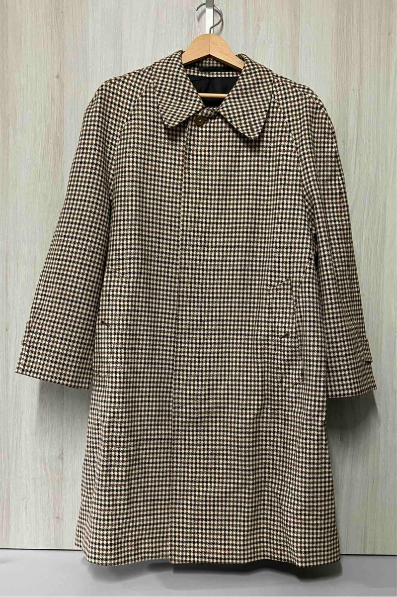 90s burberrys（バーバリー）千鳥格子 ウールステンカラーコート/L Burberrys ／バーバリーズ／千鳥格子ステンカラーウールコート