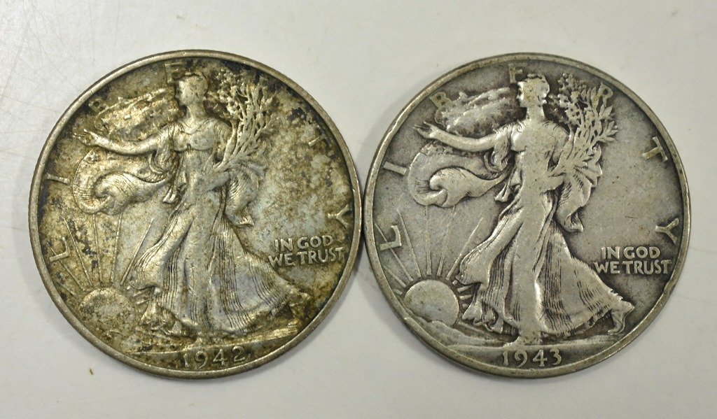 竜E978◇アメリカ合衆国 古銭 銀貨 硬貨 1935 1942 1943 HALF DOLLAR