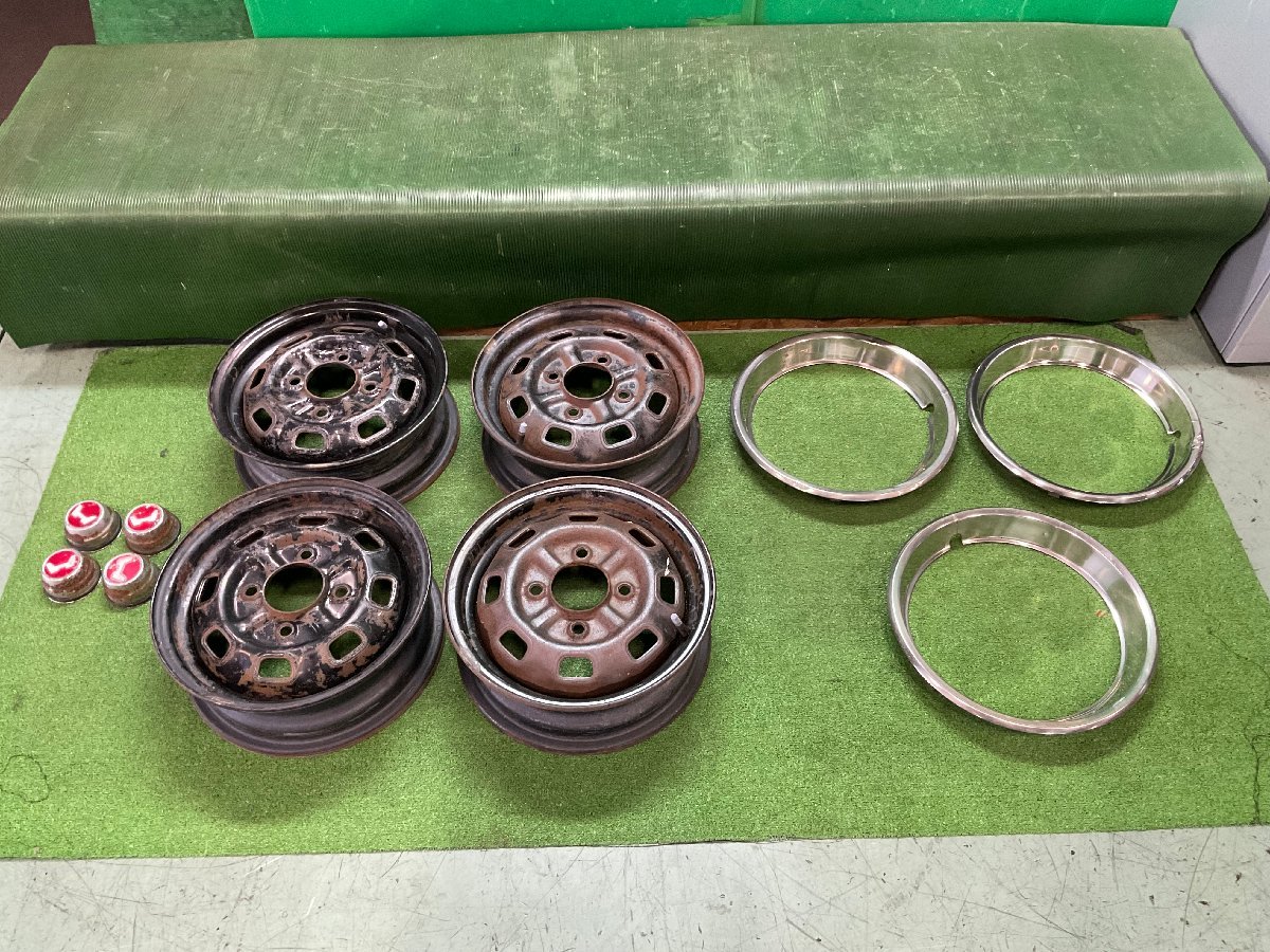 【ドレスアップ】手軽な作業で鉄ホイールがオシャレに変身　トリムリングの取り付け方紹介　ＭＯＯＮＥＹＥＳ【ホイール塗装】 ホンダ　純正センターキャップ、トリムリング、スチールホイール