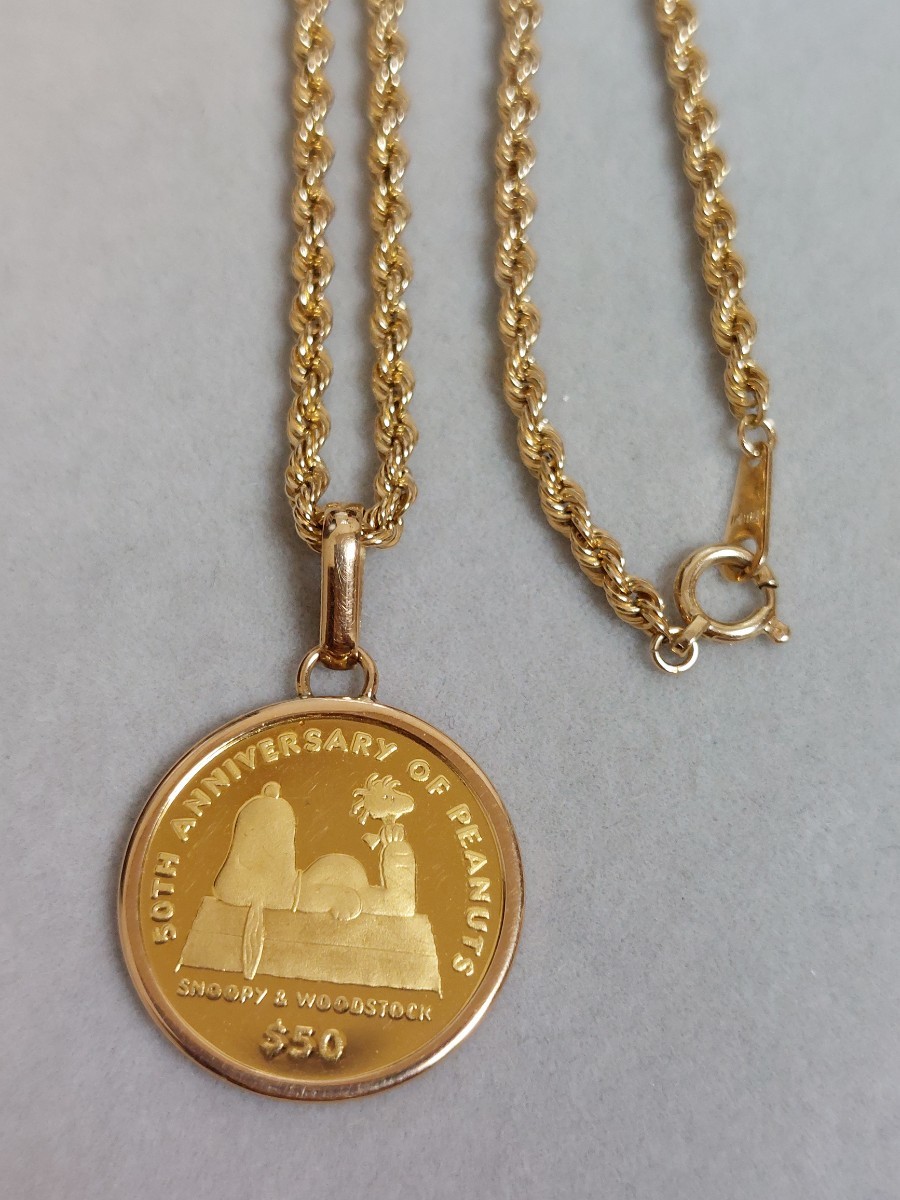 K24/K18 SNOOPY スヌーピー エリザベス金貨 50周年記念 コイン 