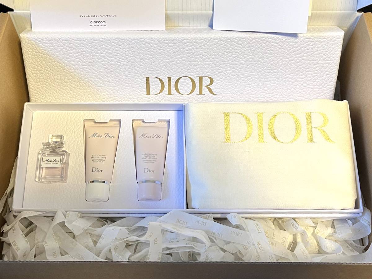 【非売品】Miss Dior 2023年 バースデーギフト ミスディオール トラベルセット（ブルーミングブーケ+ボディミルク+ハンドクリーム+茶巾袋）