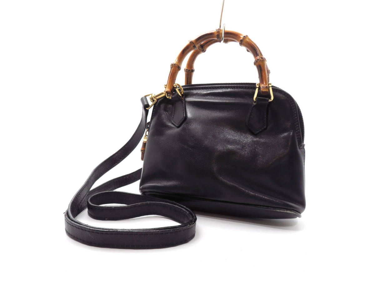 13245 GUCCI グッチ バンブーライン 本革 レザー 2WAY ミニ 