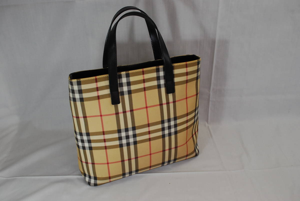 I36◇【超美品】◇BURBERRY バーバリー◇ノバチェック ナイロンキャンバス◇トートバッグ ハンドバッグ◇