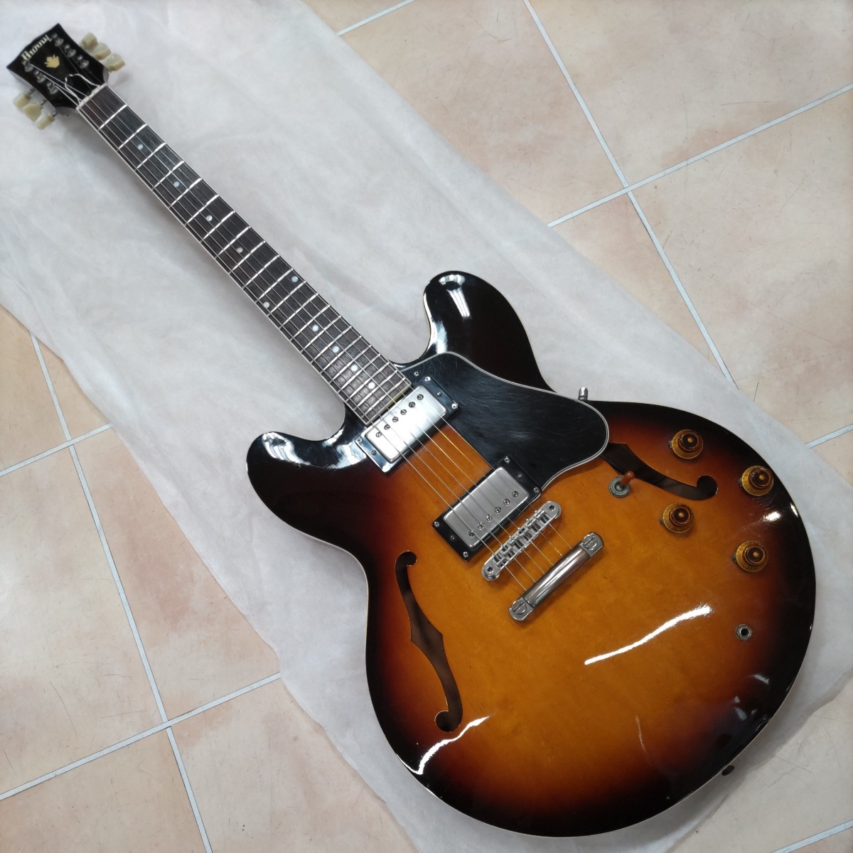 Burny RSA-100 BS 日本製 Dot ES-335 タイプ バーニー エレキギター 80 