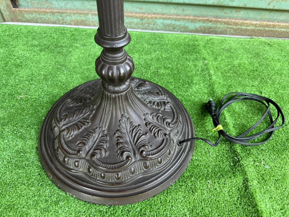 （M233)　ステンドグラス フロア スタンド ランプ ナイト スタンドライト 照明 アンティーク ヴィンテージ　高さ　165㎝ 間接照明 フロア A002533ステンドグラスフロアライト フロアランプ 照明器具 書斎