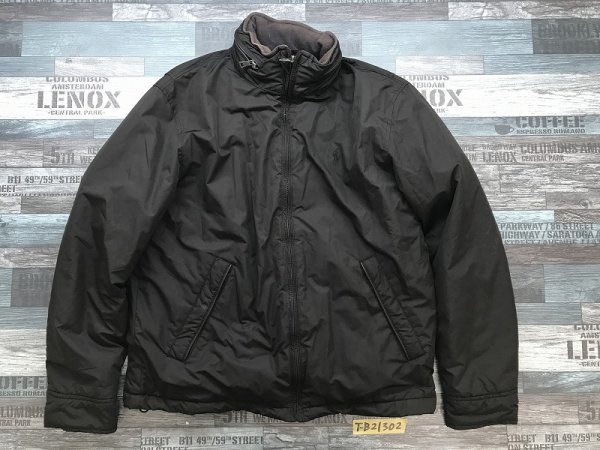 Polo by Ralph Lauren ラルフローレン メンズ ポニー刺繍 中綿 ジップジャケット M 焦げ茶 牛革パイピング フード収納