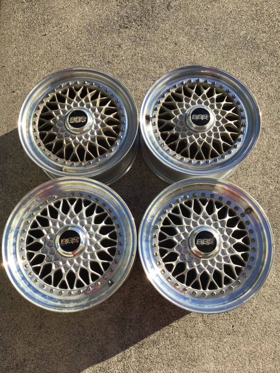 BBS RS137 RS225 前後違いアルミホイール 16×7J.8J+45 114.3-5H 中古品