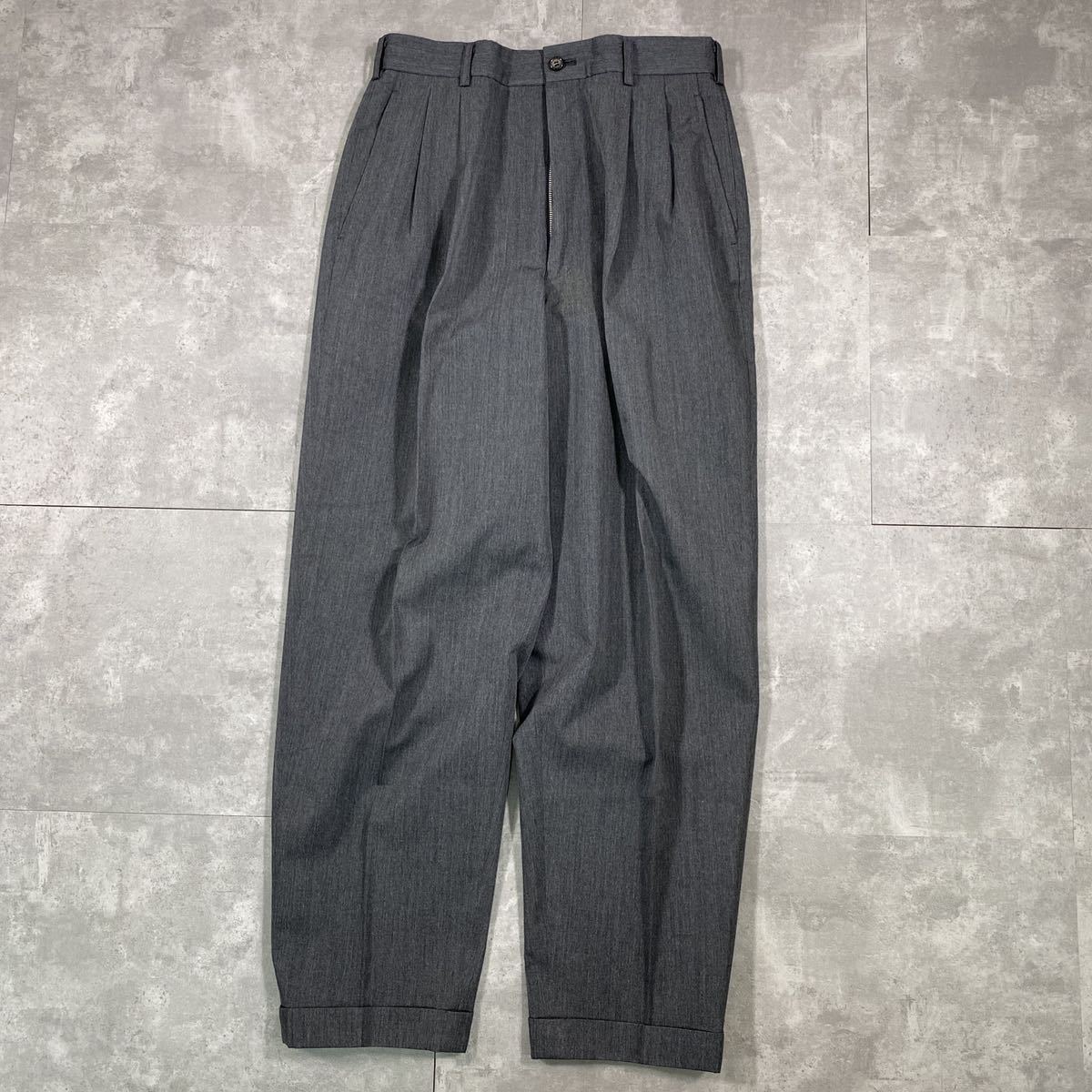 希少　COMME des GARCONS HOMME コムデギャルソンオム■90s AD1994 田中オム■ウール ギャバ■ワイド テーパード パンツ■セットアップ可2