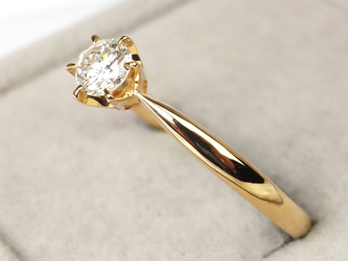2400D】鑑定書付き K18ゴールド 天然ダイヤモンド H/VS-2/GD/0.349ct 
