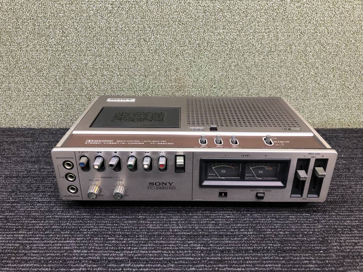 SONY TC-2850 SD ソニーカセットデッキ 電池での通電OK 動作 SONY TC-2850 SD ソニーカセットデッキ 電池での通電OK 動作